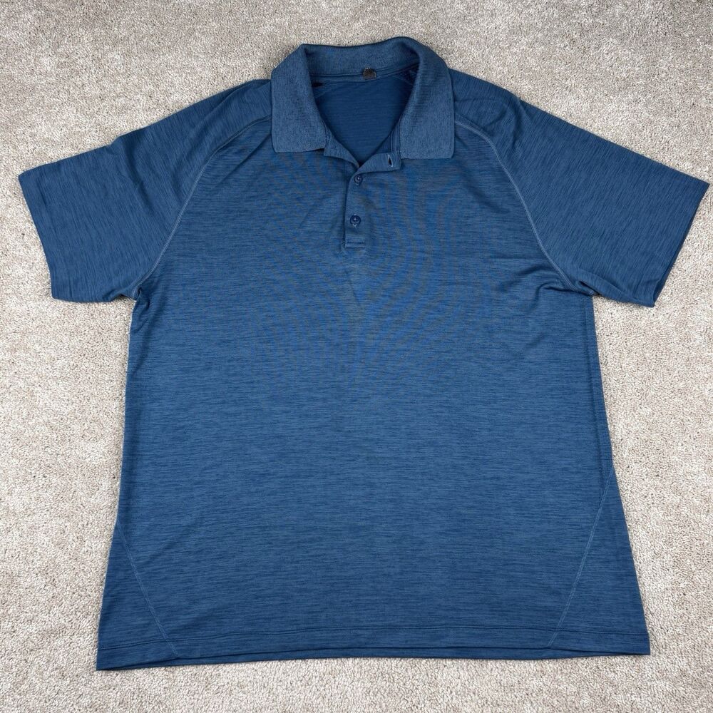 Lululemon Metal Vent Tech Polo 2.0 Shirt Blue Athletic Short Sleeve Men's XL
